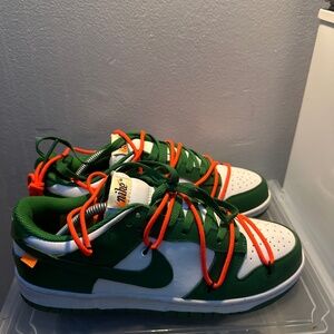 NIKE DUNK LOW X OFF-WHITE PINE GREEN SNEAKERS  US SIZE :9.5 UK SIZE : 8